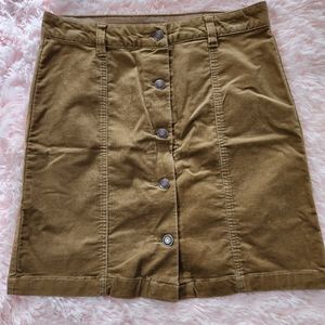 G.H. Bass & Co Brown Button Up Corduroy Skirt